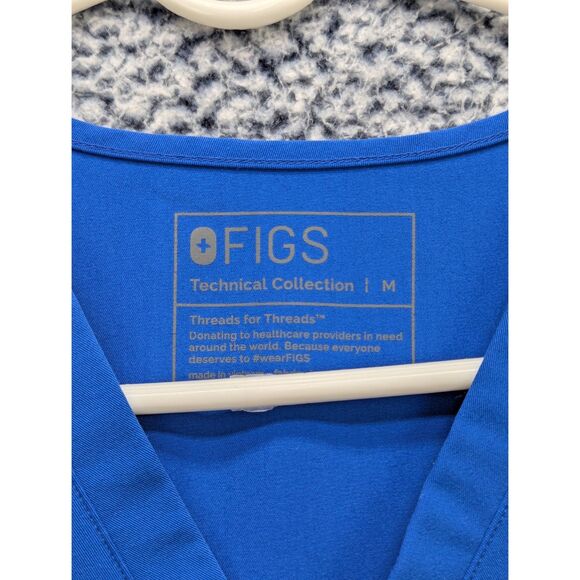 Figs Catarina One Pocket Scrub Top Womens M Healthcare Nurse Doctor Royal Blue - Picture 10 of 11